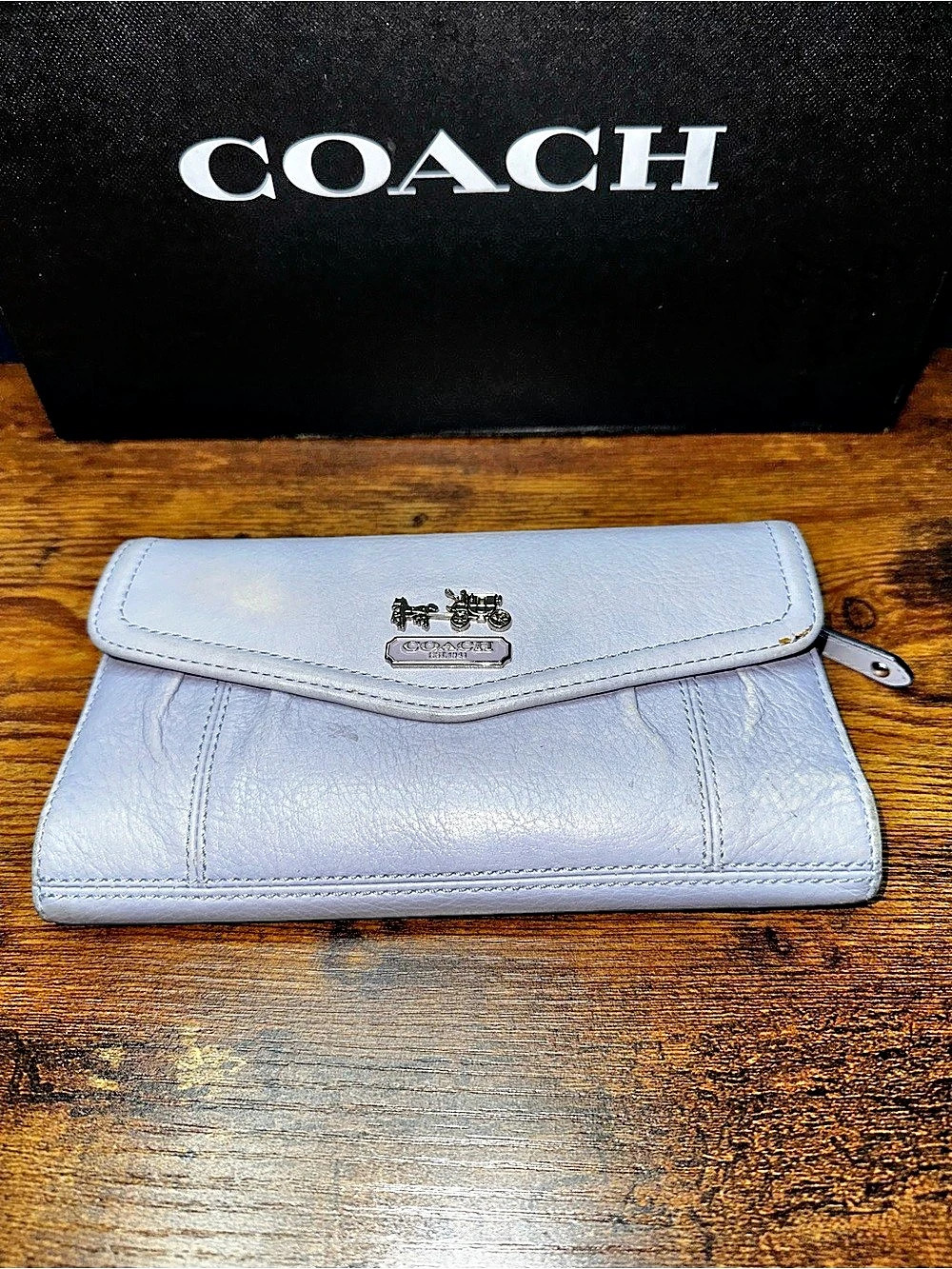 Coach Leather Organizer Wallet in Purple